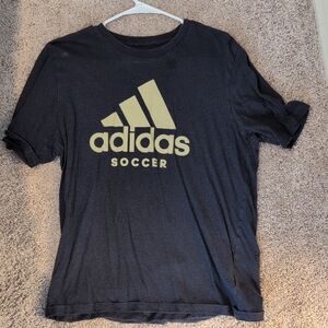 Adidas Black and Gold Soccer Tee
